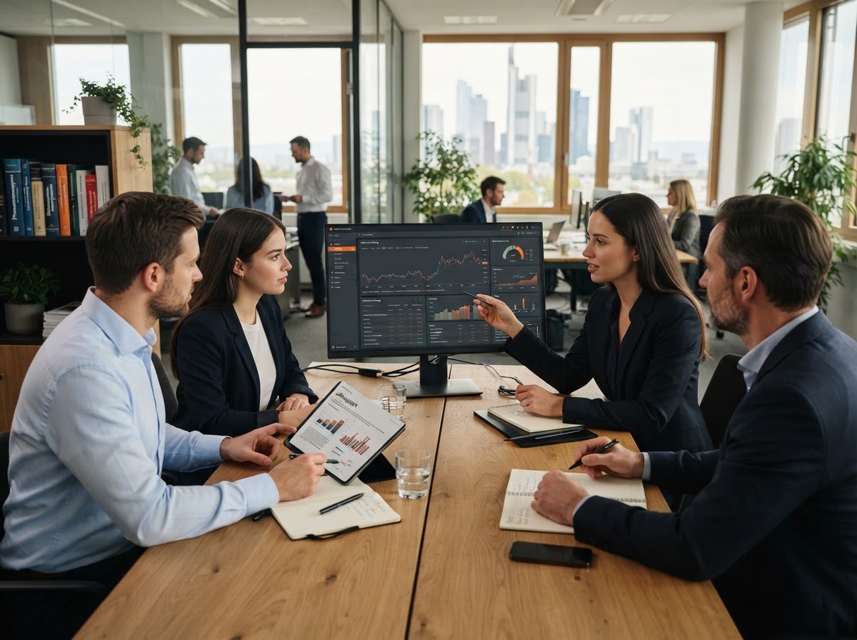 Wealth Sprint Hub Team bei der Analyse von Marktdaten und Modellvalidierung